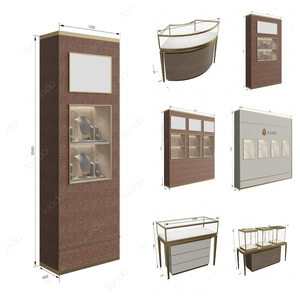 高級ジュエリーショップのショールームディスプレイカウンター、LEDバックライト付きガラス、豪華なジュエリーショップの特注家具 - Product Image 6