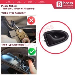 Manija Interior Izquierda Negra Tipo Varilla BDP1528-1 para Clio 2, Scenic, Megane 1, Trafic, Master 2, Mascott, Logan 1, Movano, Vivaro A Inter - Product Image 5