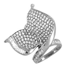 Bague d'éternité délicate en argent sterling 925 avec incrustations de cristaux papillon, hypoallergénique, pour femmes - Cadeau tendance et élégant - Product Image 1