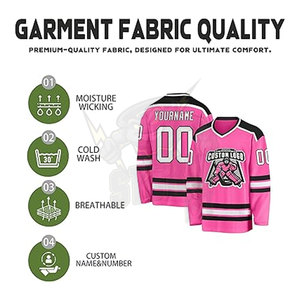 Premium sublimado dorado personalizado Hockey Jersey hombres personalizado Hockey sobre hielo Jersey cualquier logotipo transpirable duradero equipo uniforme - Product Image 3