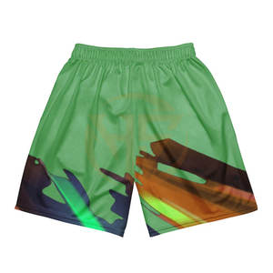 Dry and Comfortable 100% Polyester Mesh <b>White</b> Black Men Diamond Shorts With Elastic Waistband and Striped Knit <b>Tape</b> OEM Service - Product Image 2