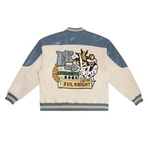 Chaqueta de Motociclista de Cuero PU Personalizada, Estilo Urbano, Unisex, con Parches de Chenilla Bordados, Estilo Vintage, OEM, Reversible por Delante, Venta al Por Mayor - Product Image 2