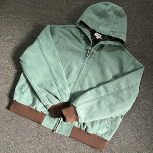 Chaqueta Bomber Extra Grande para Hombre, Corte Cuadrado, con Cierre, Personalizable, Estilo Vintage, Lavado a la Piedra, Lona de Algodón y Elastano, Talla Grande, 50% Algodón, 50% - Product Image 2