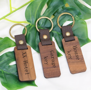 LLavero de madera ecológico, grabado personalizado, serigrafía, logotipo impreso, espacios en blanco para promoción de Acción de Gracias y regalos de negocios - Product Image 4