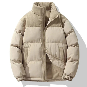 <b>Light</b> Green Camouflage Long Puffer <b>Jacket</b> Unisex Winter Casual Stand Collar Zipper Closure Windproof <b>Waterproof</b> Hooded Polyester - Product Image 4