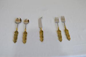 Ensemble de couverts de table en métal chaud de qualité supérieure, 6 pièces, ensemble de couverts design vintage de qualité supérieure, ensemble de vaisselle décorative - Product Image 6
