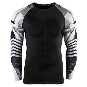 Protection Mens Clothing Quick Dry <b>Surf</b> Compression Sublimated Longsleeve Rashguard Mma Gym Rash Guard - Product Image 6