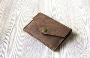 Women's Brown Leather <b>Small</b> Coin <b>Purse</b> with Engraving Multifunction Card Holder Case Special Purpose Bags & Cases - Product Image 4
