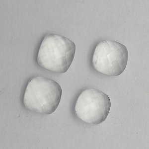 4 piezas de cristal de cuarzo Natural 6x6mm Cojín Rose Cut 4,10 Ct Lote Iroc Ventas Cuarzo transparente de alta calidad Parte posterior plana US $3,3 para todos - Product Image 1