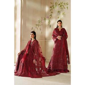 Wedding Embroidered <b>Net</b> <b>Fabric</b> Ch14-01 Unstitched - Product Image 6