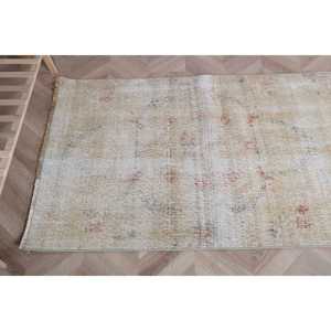 พรมตุรกีขนาดเล็ก 3x4.9 ฟุต พรมวินเทจสีเบจไล่เฉด พรมขนสัตว์ - Product Image 5