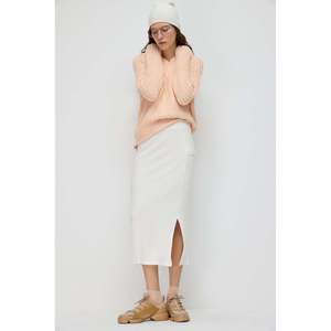 Falda Midi Informal con Abertura, Largo hasta la Rodilla, Material Viscosa Elástica, No Tejida, Mega Merchant, Talla XS, Cintura Natural, Corte Recto - Product Image 2