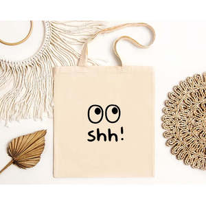 Durable Cotton Tote <b>Bags</b> Ribbon Handles Eco-Friendly Heat Transfer Printed Cartoon Letter Screen Patterns for Daily Use <b>Gifts</b> - Product Image 2