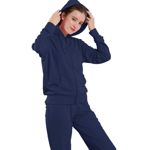 Sweat à capuche bleu surdimensionné en molleton de coton de haute qualité pour femmes Style Streetwear vêtements d'extérieur d'hiver personnalisés Chenille avant - Product Image 3