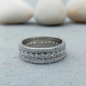 แหวนทองหรูหรา10K 18K สำหรับผู้ชายทันสมัยฮิปฮอปแบบเต็ม VVS เพชรธรรมชาติกลม Baguette เครื่องประดับงานหมั้นคลาสสิกสำหรับงานแต่งงาน - Product Image 1