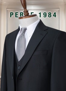 Costume d'affaires en laine bleu marine pour homme, simple boutonnage, col à revers, infroissable, coupe classique, style britannique - Product Image 5