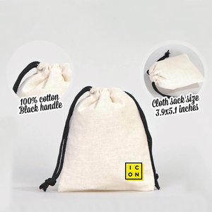 Pochette en toile de coton pour premiers secours, 4 L x 5 H pouces, 100 % écologique, sac à cordon en coton pour médicaments, pour usage accidentel - Product Image 2