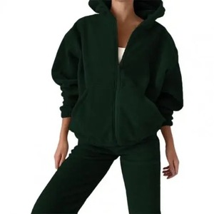 Femmes décontracté automne hiver ensembles de course tenues couleur unie à capuche pantalon Logo taille haute pantalons de survêtement ample sweat solide - Product Image 5