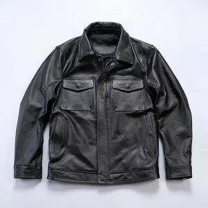 Chaqueta de Piel Vacuna Genuina para Hombre, Estilo Urbano de Invierno, Diseño con Cierre Frontal, Impermeable, Resistente al Viento, Reversible y Ecológica - Product Image 6