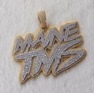 Pendentif lettre initiale sur mesure, pendentif diamant rond en or jaune Moissanite VVS pendentif boule testeur de diamant Moissanite Pass - Product Image 1