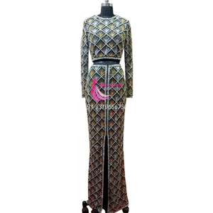 ชุดราตรีลูกปัดสีเขียวงานทำมือสำหรับงานแต่งงานงานปาร์ตี้กำหนดขนาดและสีได้เอง - Product Image 1