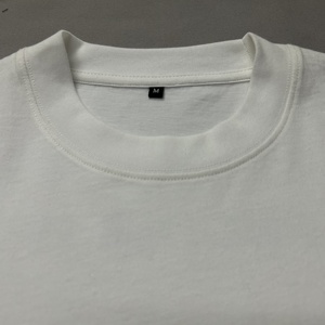 100% Cotton Men's T-Shirt 250 Gsm Mock Rib Neck Oversize Drop Shoulder Heavyweight Plain Blank Streetwear Men's T-Shirt - Product Image 4