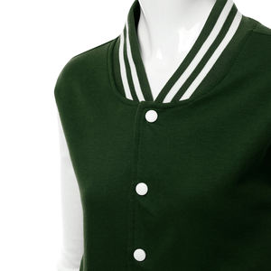 100% lana mujer moda Letterman béisbol Varsity chaqueta personalizada de alta calidad mangas de cuero béisbol mujeres Varsity chaquetas - Product Image 5