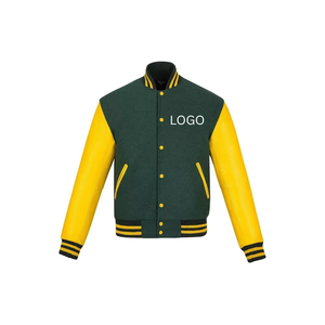 Chaqueta universitaria de lona lisa para hombre, estilo Letterman, con cuello alto y mangas personalizables, la más vendida. - Product Image 1