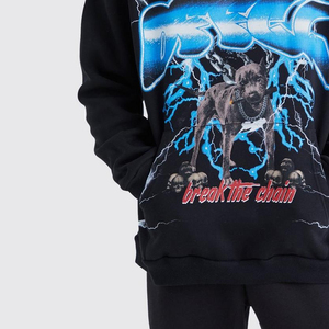 OEM Sweat-shirt à capuche surdimensionné 100% coton à manches longues pour hommes de haute qualité avec motif 3D Logo imprimé en polaire d'hiver - Product Image 2