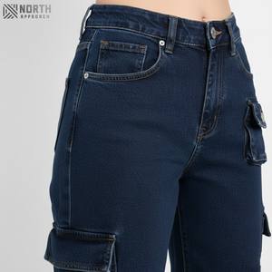 Pakistan กางเกงยีนส์ผู้หญิงขาบานแห้งเร็วน้ำหนักเบาเป็นมิตรกับสิ่งแวดล้อมระบายอากาศ - Product Image 5