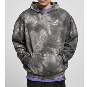 HAMILO Men's <b>Tie</b>-<b>Dye</b> Hooded <b>Sweatshirt</b> Regular Fit Cotton French Terry Casual Pullover with Front Pocket and Logo - Product Image 2
