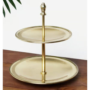 Moderno Soporte para Tartas de Metal Dorado de 2 Niveles, Plato Decorativo de Acero Inoxidable para Exhibir Postres, para Bodas, Fiestas y Decoración del Hogar - Product Image 5