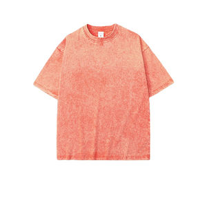 เสื้อยืดผ้าลดกรดไซส์ใหญ่พิเศษของผู้ชายเสื้อยืดผ้าฝ้าย100% ทรงหลวมคอกลมทรงหลวมสำหรับใส่กลางแจ้งในฤดูร้อน - Product Image 3