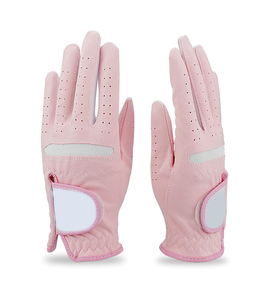 Tela suave rosa transpirable profesional para mujer mano izquierda y derecha logotipo personalizado GUANTES DE Golf Cabretta guantes de cuero - Product Image 4