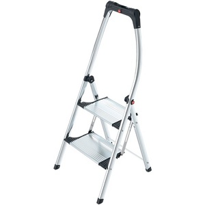 Taburete Plegable HAILO con 2 Plataformas, 490 mm de Altura, Aluminio, Antideslizante, con Nervaduras, Accesorio para Silla de Oficina y Hogar - Product Image 1