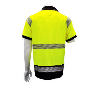 Camiseta de Seguridad Reflectante de Alta Visibilidad, Ignífuga, Antiarrugas, de Manga Corta, Transpirable, con Cintas Reflectantes, Amarilla, Ropa de Trabajo Unisex - Product Image 4