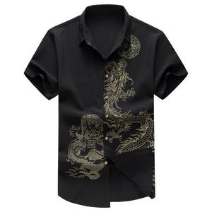 เสื้อโพลีเอสเตอร์ชายหาดของผู้ชายสำหรับฤดูร้อนเสื้อพิมพ์ลายดอกไม้มีปกแขนสั้นปกพิมพ์ลาย - Product Image 2