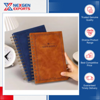 Carnet de notes A5 en cuir PU avec reliure spirale, qualité assurée, quantité en gros disponible, logo personnalisable, OEM/ODM pour le bureau
