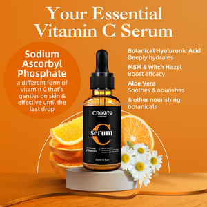 Etiqueta privada Hidratante Reafirmante Iluminador Anti Acné Envejecimiento Eliminación de manchas oscuras Vitamina C Blanqueamiento fuerte Suero para el cuidado de la piel facial - Product Image 5