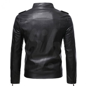 Chaqueta de Cuero Casual para Hombre de la Mejor Calidad para Invierno, Diseño Ajustado con Cuello Alto, Cortavientos, Transpirable, de Moda - Product Image 2