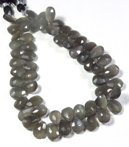 Vente en gros lot de perles de poire en pierre de lune grise taillée à facettes de 8-11mm 8 brins de pierres précieuses naturelles prix d'usine en vrac - Product Image 5