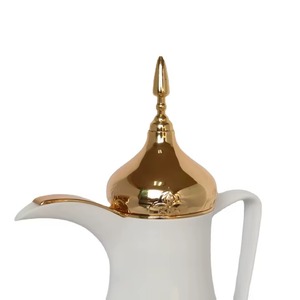 Ambiance Lifestyle Arabic Traditional Ceramic Dallah <b>Teapot</b> High Quality Steel Handle & Lid for Home Hotel Cafe New Arrival - Product Image 2