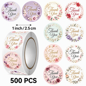 Étiquettes autocollantes de remerciement personnalisées pour ma petite entreprise, 1 pouce, 500 étiquettes par rouleau, pour l'emballage imprimé sur mesure - Product Image 1