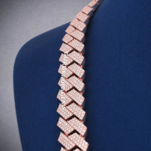 Collar Cubano de 16 mm para Hombre, Plata 925, Diamante Moissanita VVS, Cadena Cubana para Hombre, Venta al por Mayor - Product Image 3