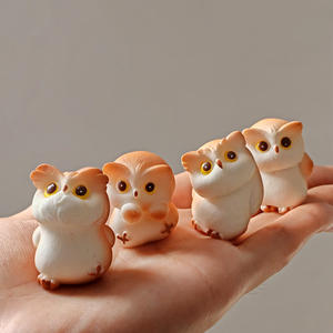 Cartoon Uil Vogelkooi Vogelnest Sprookjesachtige Tuin Miniaturen Diermodel Figuren Diy Terrarium Mos Landschap Figuur - Product Image 4