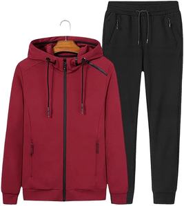 Ensemble de survêtement personnalisé en éponge 100% coton pour hommes, jogging deux pièces en polaire respirante pour l'hiver, ensemble vierge de grande taille en gros - Product Image 1