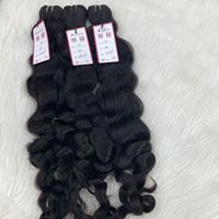 Tekstur baru semua kutikula mentah alami laut bergelombang pakan 100% vendor rambut Virgin tidak kusut rambut manusia Vietnam lembut
