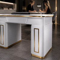 Tables et chaises professionnelles pour ongles, ensembles de luxe pour salon de beauté, table de manucure blanche