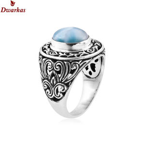 Top Vente 925 Sterling Silver Gemstone Fine Larimar Ring Classic Bezel Setting pour les fêtes d'anniversaire - Product Image 6