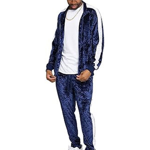 Ensemble de survêtement en velours deux pièces, décontracté d'hiver, uni, imprimé, coupe-vent, écologique, manches longues - Product Image 5